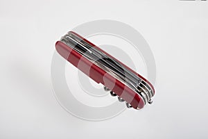 Red multitool closed knife