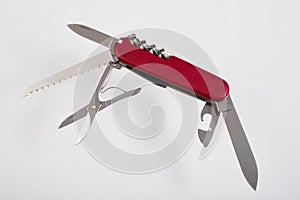 Red multitool open knife
