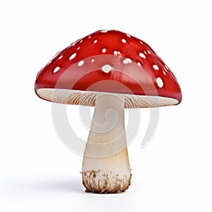 Red Mushroom On White Background - Troubadour Style Vfxfriday photo