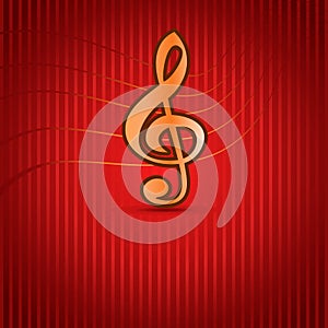 Red Music background with Treble Clef
