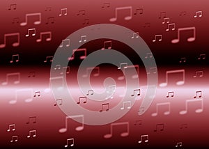 Red music notes background