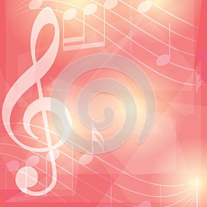 Red music vector background with notes