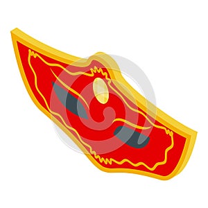 Red mystery mask icon isometric vector. Fun parade