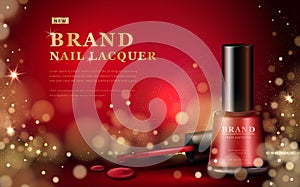 Red nail lacquer ads photo