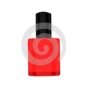 Red nail lacquer ison isolated on shite backdrouns. Flat illustration