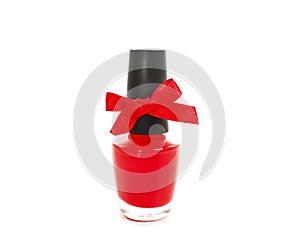 Red nail polish bottle