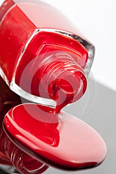 Red nail polish bottle