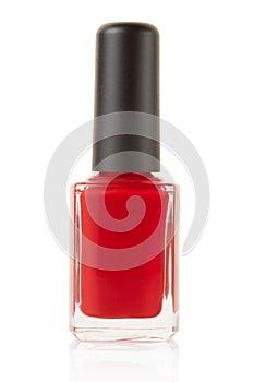 Red nail polish bottle