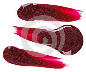 Red nail polish (enamel) drops sample photo