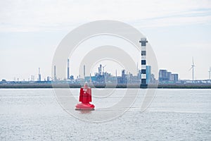 Red naviagtion buoy
