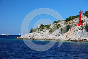 Red navigation marker in Croatia