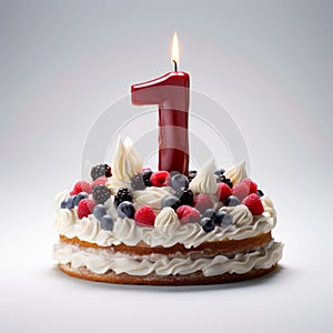 Red And Navy Candle Cake: 1st Version With Numerical Complexity