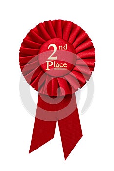 Red 2nd place ribbon rosette photo