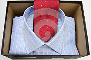 Red necktie and shirt