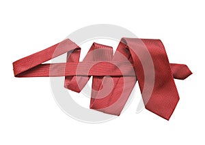 Red Necktie On White