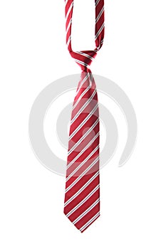 Red necktie on white
