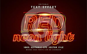 Red neon text effect