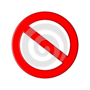 red no stop sign on white background. Sign forbidden. Icon symbol ban. Vector illustration. stock image.