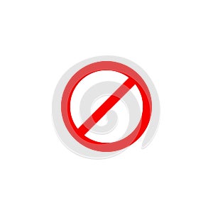 Red no symbol icon. No symbol shape. No symbol print. Stop sign. Ban icon