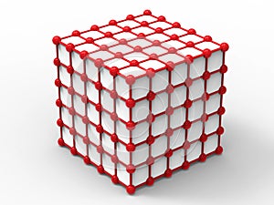 Red nodes - cube network structure