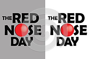 Red Nose Day Poster on grey and white background