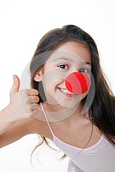 Red nose thumbs up