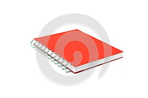 Red Notebook 3d Rendering on white