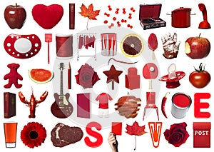 Red Objects Collage