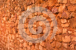 Red Ochre Stone Wall in Roussillon, Provence France