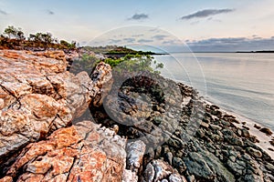 Red ocre rocks at Honeymoon Bay Kalumburu