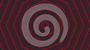 Red octagon star simple flat geometric on dark grey black background loop. Starry octagonal radio waves endless creative animation