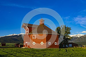 Red octagonal barn