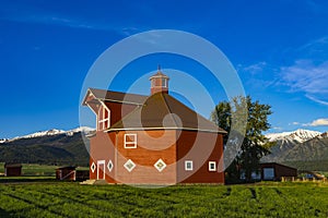 Red octagonal barn photo