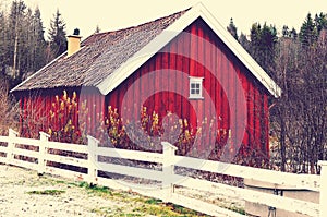Red od wooden barn