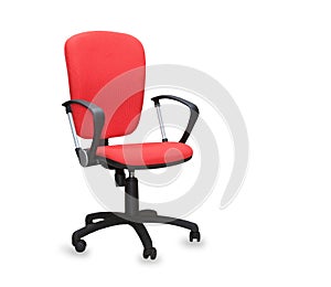 The red office chair. Isolated