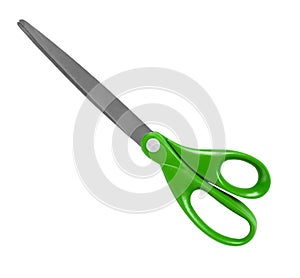 Red office scissors isolated on a white background