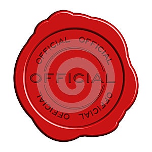 Red official word round wax seal stamp