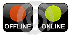 Red offline and green online Button