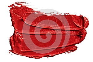 Red oil paint brush stroke