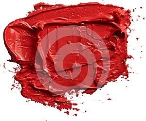 Red oil paint brush stroke