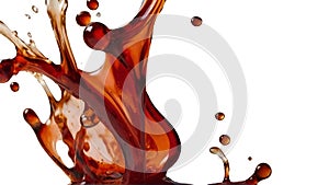 Red oil splash on white transparent background.