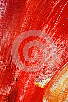 Red oilpainting on canvas