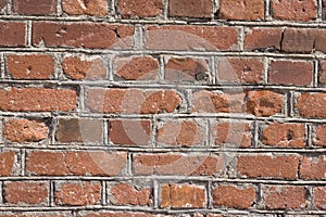 Red old brick wall background