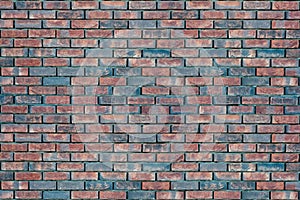red old brick wall background, brick wall texture, structure. old broken brick, cement joints, close-up.