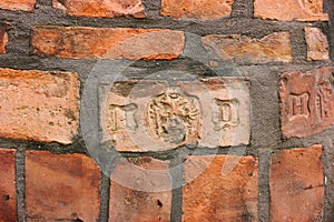 Red old bricks. Masonry. Wall texture.