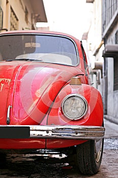 Red old car