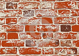 Red old grunge brick wall