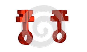 Red Old magic key icon isolated on transparent background.