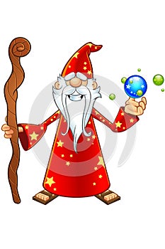 Red Old Wizard Character