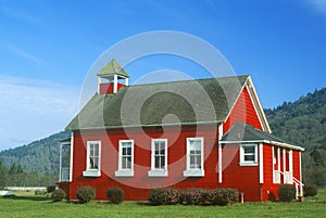 Red, one-room schoolhouse, Stone Lagoon on PCH, Northern CA